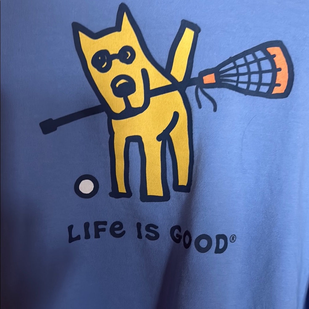 Life is Good Women's lacrosse long sleeve Blue T-Shirt. XL - Picture 4 of 4